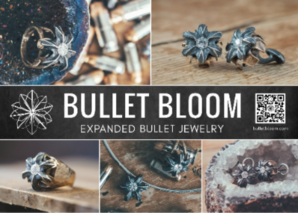 45 and 9mm Expanded Bullet Cluster Bolo Tie in Sterling Silver