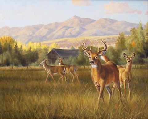 Original Oil On Canvas Titled "Western Barn" by Grant Hacking