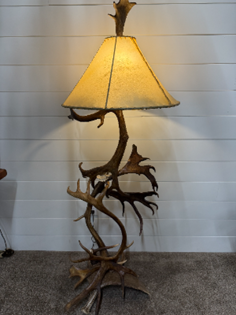 Caribou & Moose Antler Floor Lamp by Terry Wilson Antler Designs