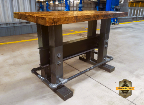 Industrial Cabin Timber Bar Table