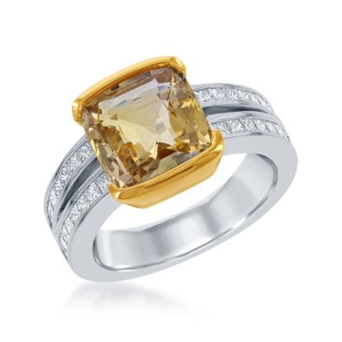 18k Yellow and White Gold Ladies Ring
