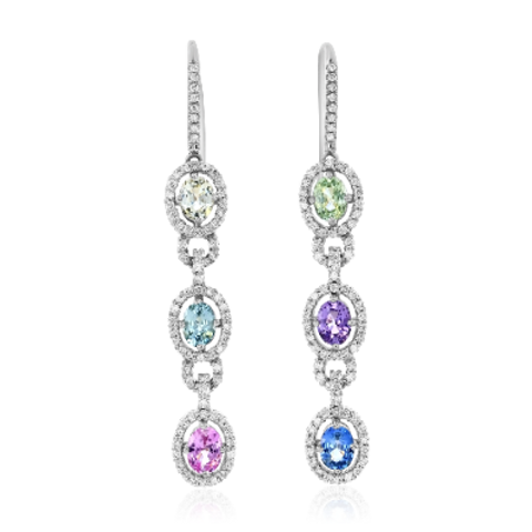 18k White Gold Sapphire Earrings