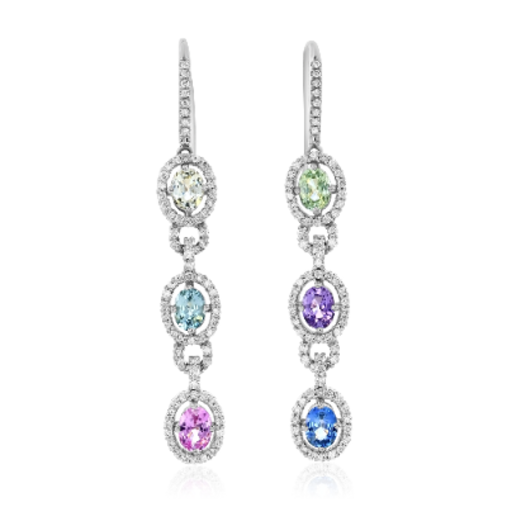 18k White Gold Sapphire Earrings