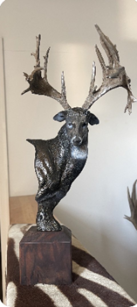 Bronze Sculpture Titled "Hill Gould Buck" Made By Dick Idol and Donated by John Lewton 